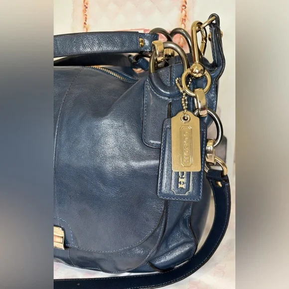 Coach Kristin Elevated limited edition Navy Leather Satchel No. B1193- 16823 - Picture 6 of 14